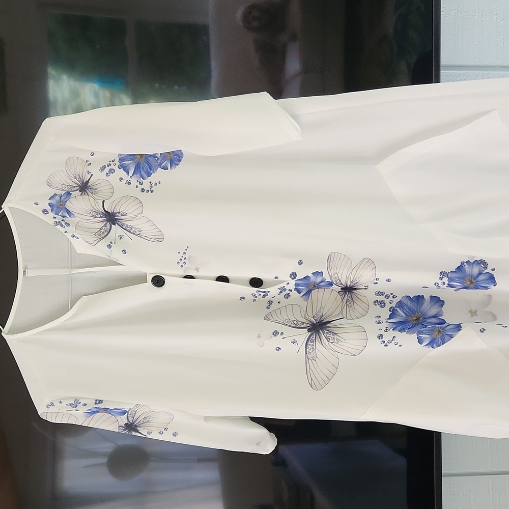 White summer shift dress 2x